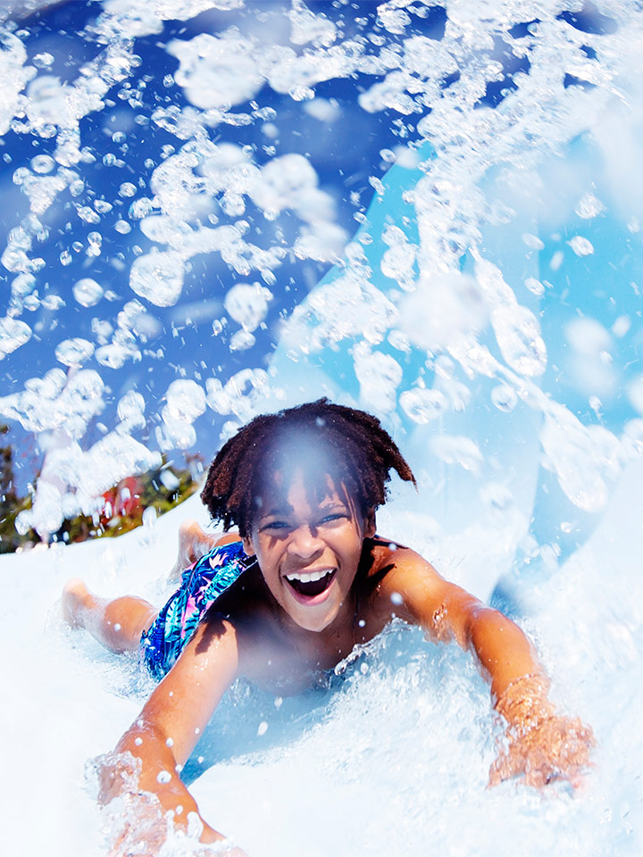 boy on waterslide