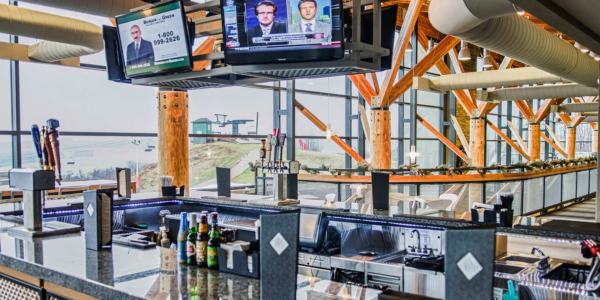 Sports bar area with tvs