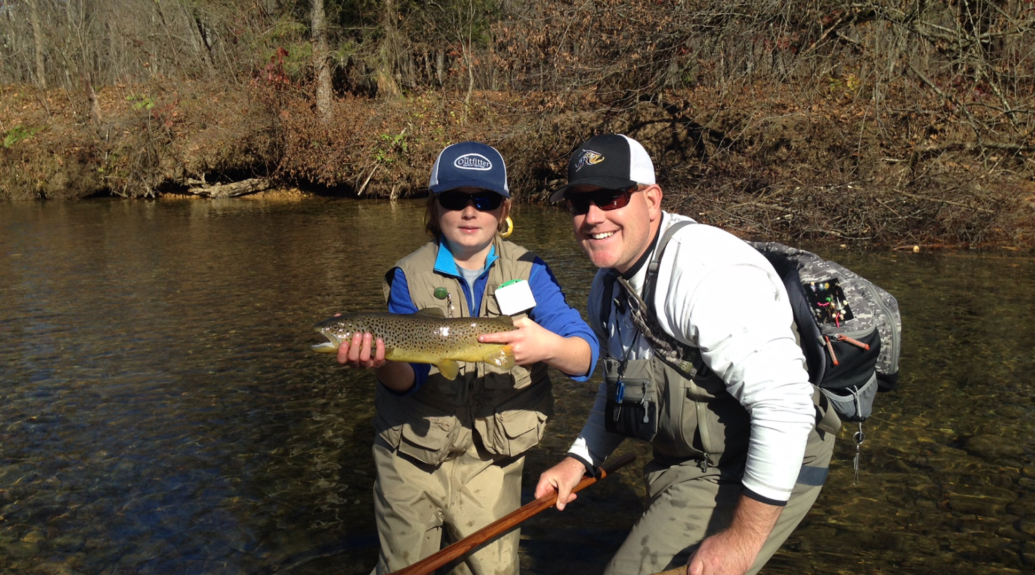 Dad and son fishing