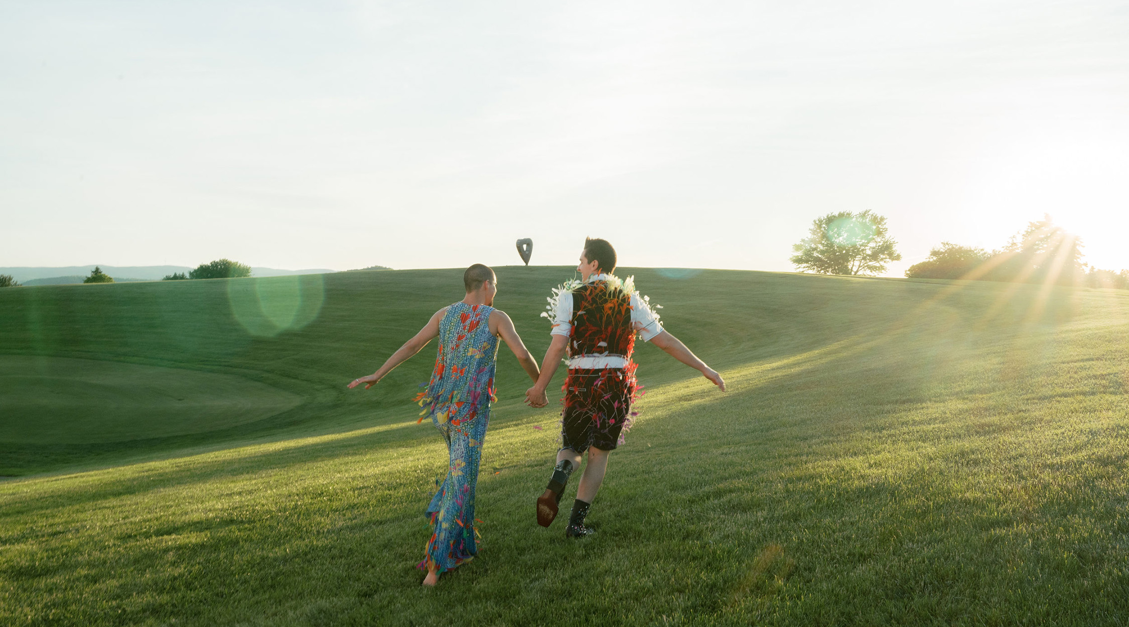 frolicking in a meadow near Mystic Rock, Sunset Terrace, Falling Rock