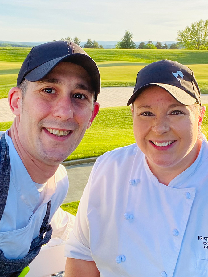 Chef Tyler Hutchison of Aqueous & Chef Kristin Butterworth of Nemacolin