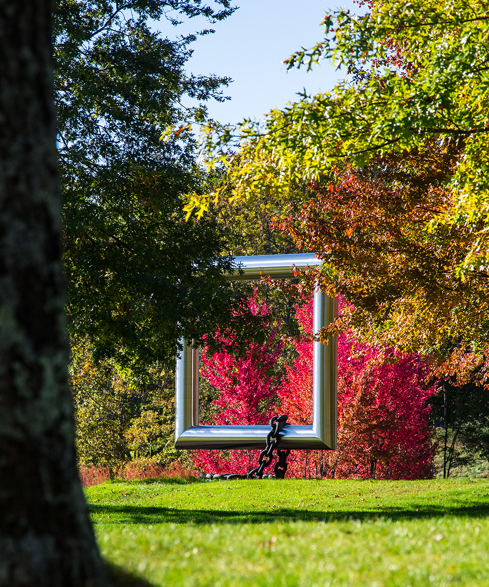 Fall scenery on Mystic Rock Golf Course of artist Wendy Taylor's "Square Piece."