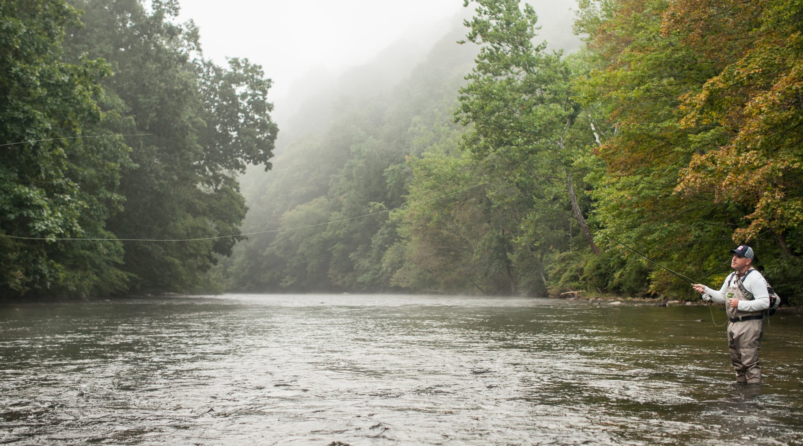 Fly fishing at Nemacolin in a stream in the fall