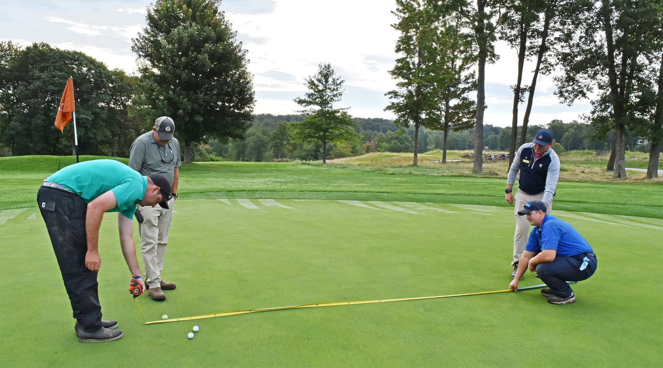 Turf grass team tests the green