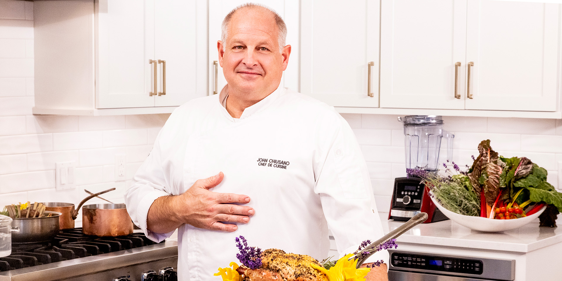 Chef in a kitchen preparing food