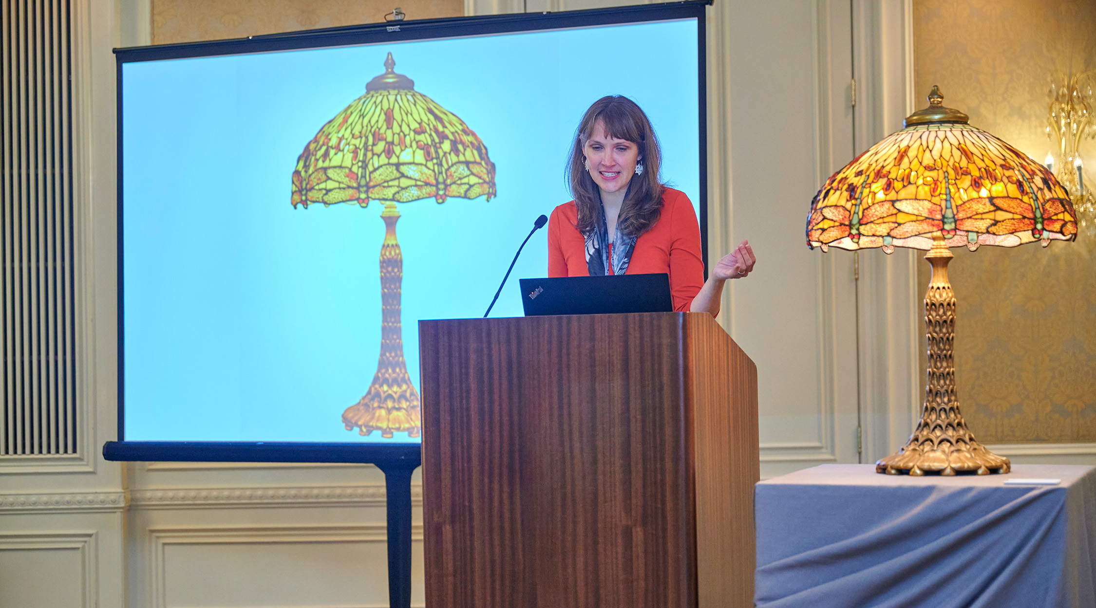 Rachel Delphia and Tiffany lamp of the Hardy Family Art Collection