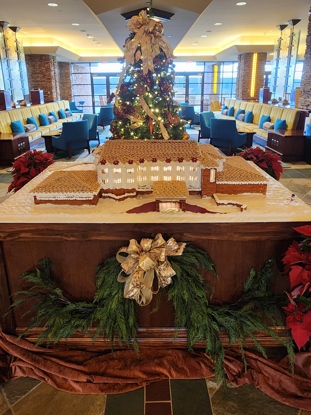 Falling Rock Gingerbread House Display