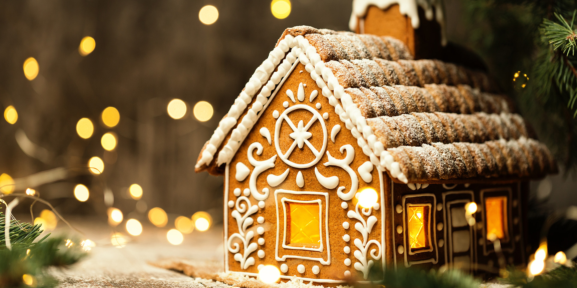 a gingerbread house on a table