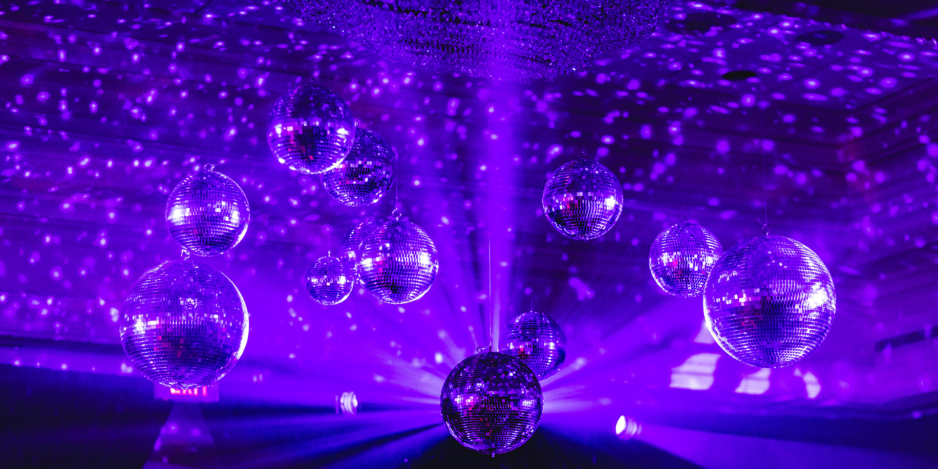disco balls at a party