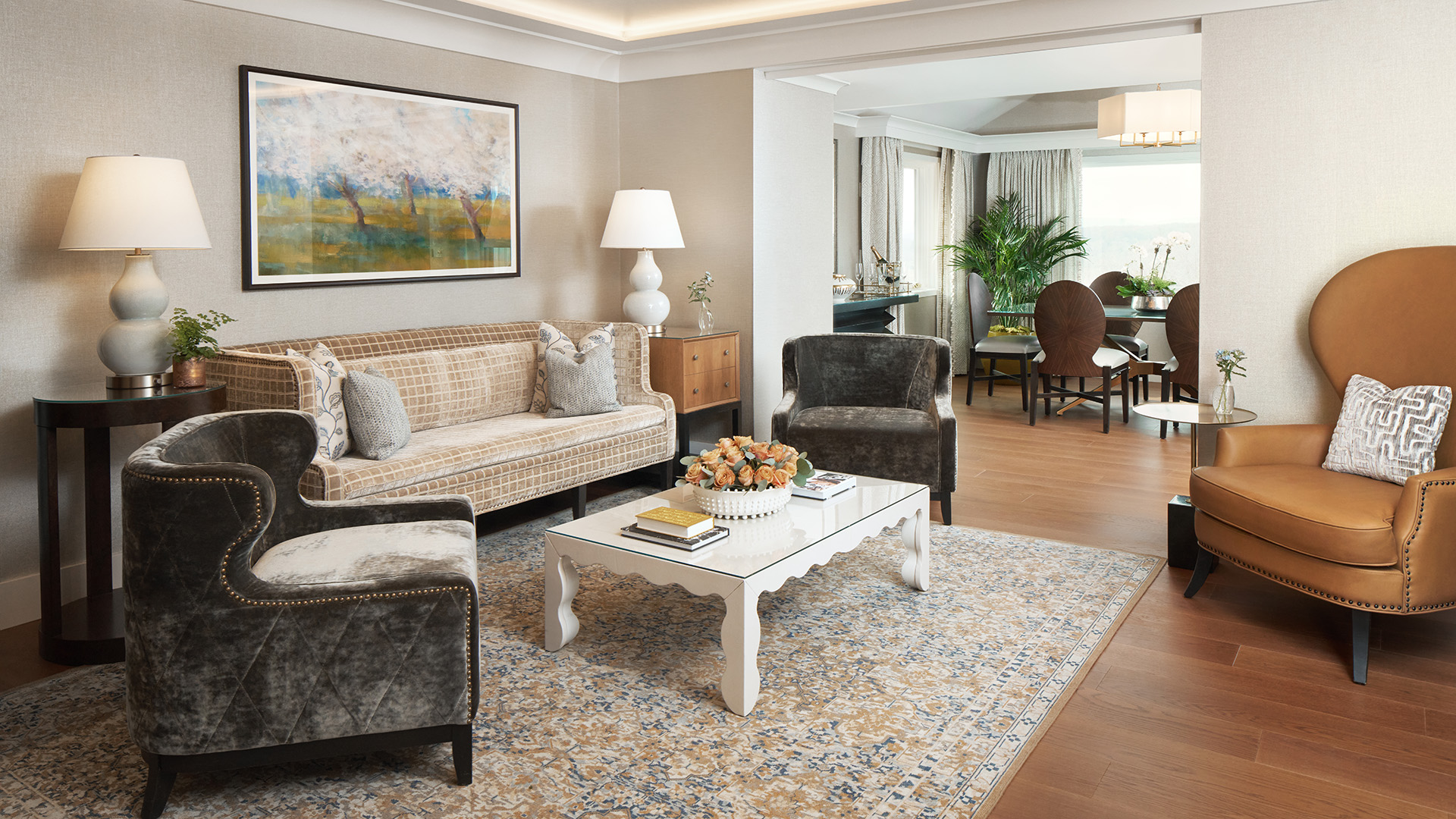 living room in a suite hotel