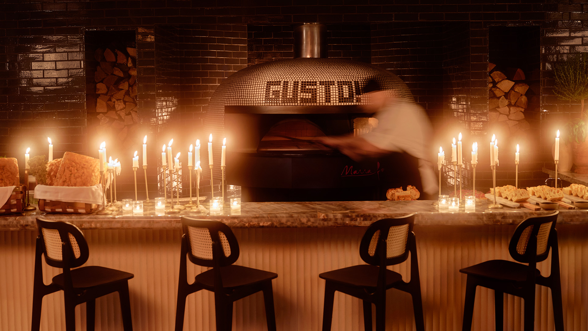 Pizza oven at an Italian restaurant