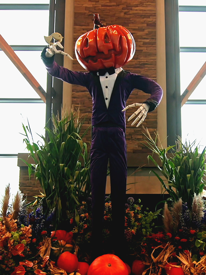 Man with pumpkin head