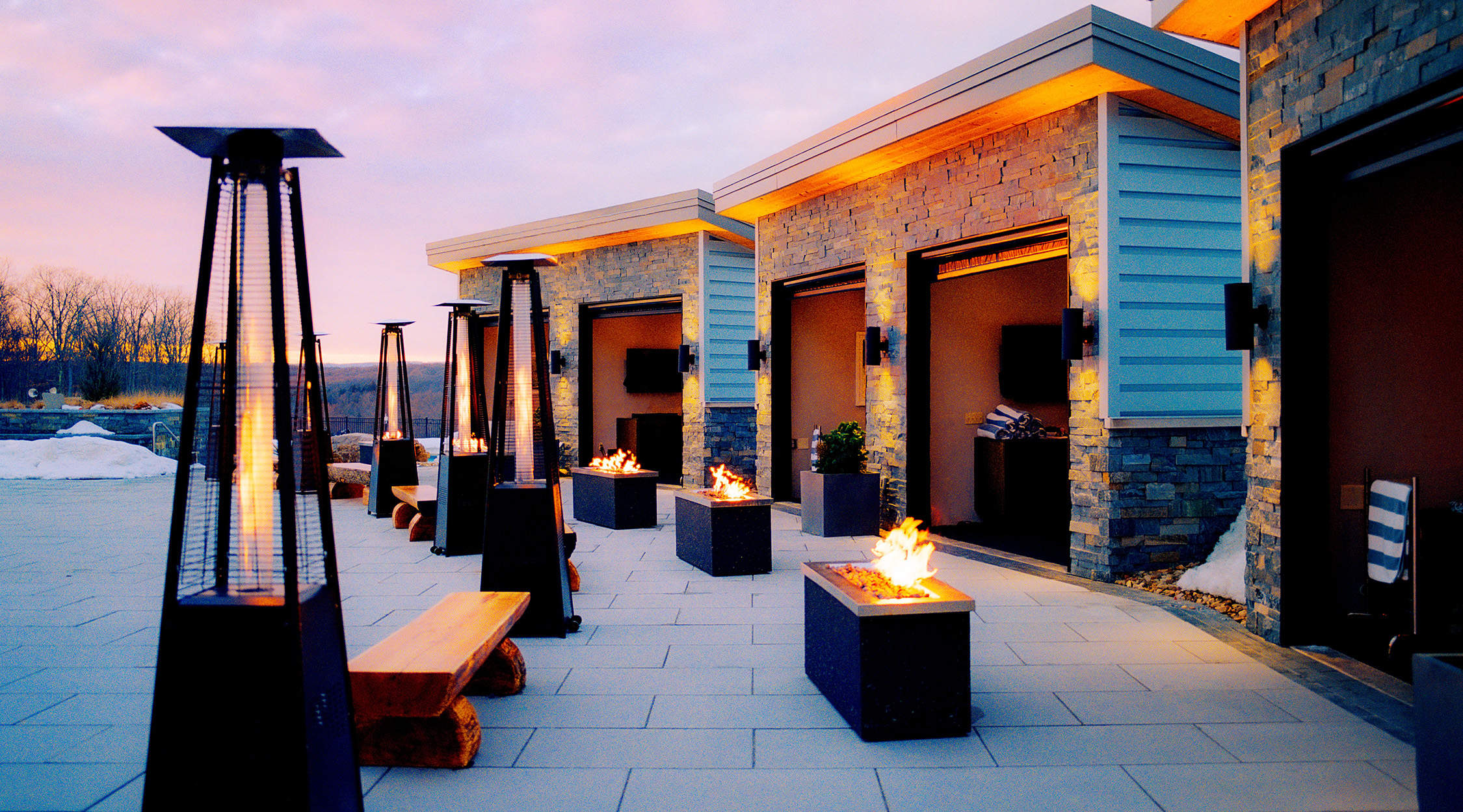 Poolside cabanas at The Peak at Nemacolin